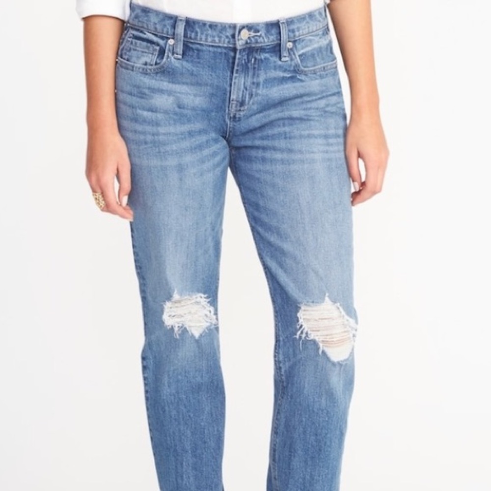 Distressed Boyfriend Jeans